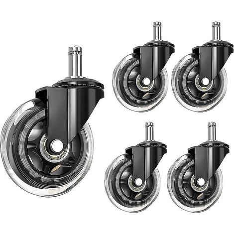 Bürostuhlrollen, 10-mm-Schaft, kompatibel mit Markenstühlen, 3/8-Zoll-Ersatzrollen aus Gummi
