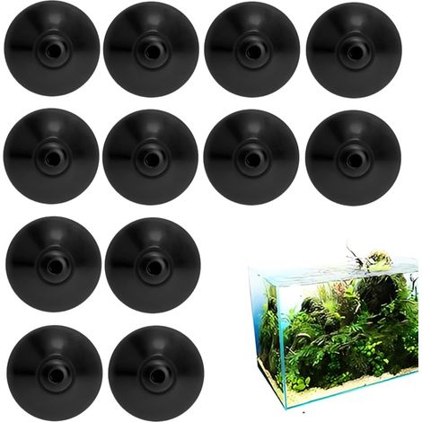 12 Pièces Ventouses Pour Aquarium 28Mm Ventouses De Pompe À Oxygène Supports D'Aquarium À Ventouses En Caoutchouc Remplaçables En Plastique Pour Chauffage, Pompe, Tuyau, Câble Noir (1/5)
