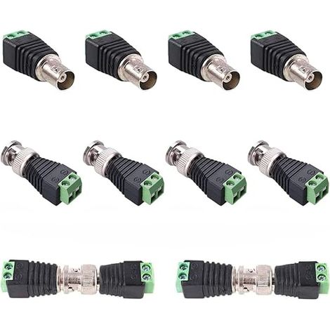 BNC Male Female Balun Connector and Camera Terminal Adapter for CCTV Coaxial/Cat5/Cat6 Surveillance Video Cameras (BNC Balun Connector) (1/5)