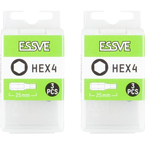 ESSVE Sechskant-Inbus-Bits HEX-Schraubendreherbit 4x25mm 3 Stück x2 (1/3)