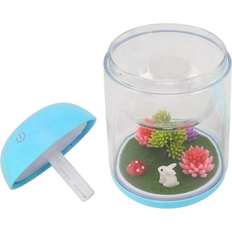 Humidificateur Micro Landscape mignon et silencieux 2 en 1, diffuseur d'huiles essentielles ultrasonique, humidificateur pour chambre, bureau ou voiture, bleu (1/5)