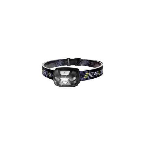 Lampe frontale LED rechargeable USB 400LM, 8 modes, IPX4, détecteur de mouvement, noir et blanc – (1/5)