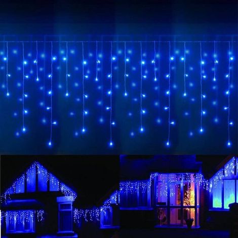 Guirlande lumineuse d'extérieur 10 mètres – 260 LED bleues – 8 programmes d'éclairage – Prolongeable jusqu'à 50 mètres – Résistante aux intempéries (1/5)