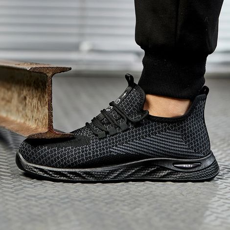 Chaussures travail respirantes pour hommes, bottes de travail résistantes aux perforations et aux chocs, chaussures de sécurité, bottes tactiques 43 (1/5)