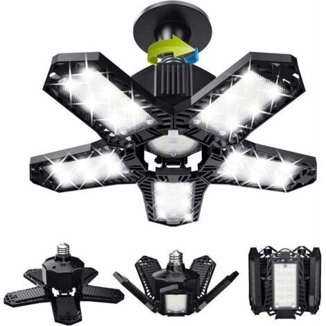 Vendita di liquidazione: Lotto di luci LED per garage - 120W - 12000lm - Lampada da officina - Plafoniere deformabili - Pannelli E26/E27 - 1 lampada (1/4)
