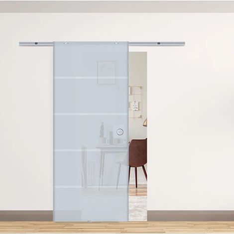 Puerta corredera de vidrio semicristalizado 775 / 900 / 1025 x 2050 mm (1/5)