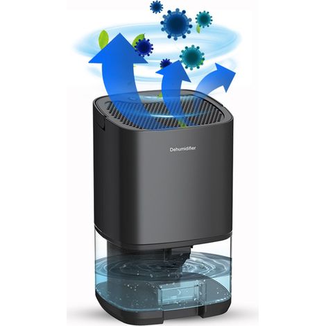 Déshumidificateur déshumidificateur, déshumidificateur domestique, purificateur d’air, 350ML / j, réservoir d’eau 1000ML, lumière LED, pour 5-26m², 152  135  250mm, 1.3kg, KINSI (1/3)
