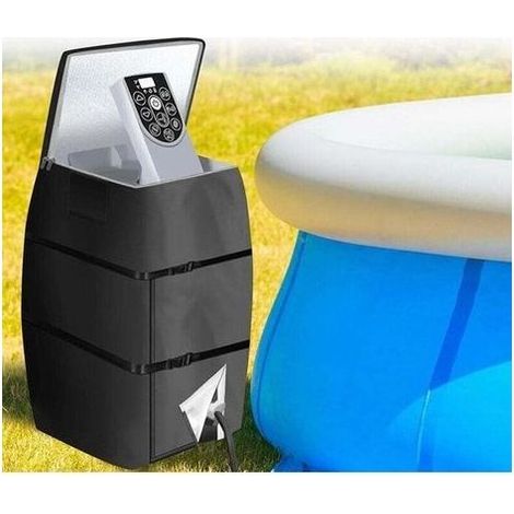 Housse pour chauffe-piscine de spa, housse pour pompe de chauffage, housse imperméable pour spa, modèle ajustable et pliable avec cordon de serrage et boucle, dimensions : 43 x 38 x 54 cm (1/4)