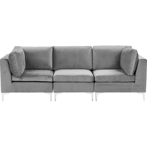 Modular Sofa 3 Seater EVJA Velvet Grey (1/5)