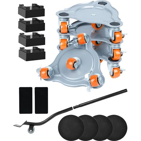 Kit de meubles de 400 kg avec ascenseur - Roues pivotantes à 360° avec frein - Outil de transport de meubles lourds, réfrigérateur, machine à laver (1/5)
