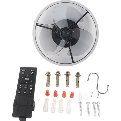 Ceiling fan with 6-speed remote control, 3-color LED light for living room, 110V (1/5)