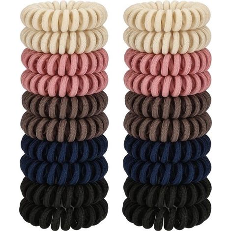 Élastiques à Cheveux Spirale - JessLab - 20Pcs - Doux pour Cheveux - Réutilisables - Multi-usage (1/5)