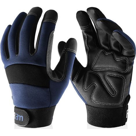 (Bleu XL) Gants de travail unisexes haute dextérité, compatibles avec les appareils à écran tactile. (1/4)