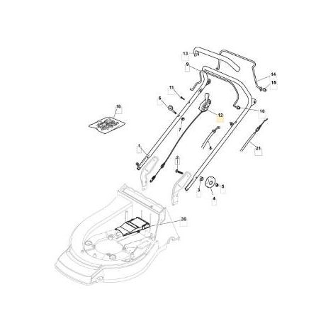 CAVO COMANDO BBC WESCON NP53 (22 mm) ORIGINALE STIGA - 381030033/0