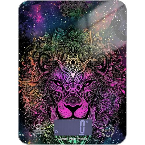 Balance de cuisine bohème avec écran LCD Lion coloré pour nourriture 5 (1/5)