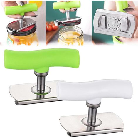 Facile à tenir le ouvre-boîte 2 pièces de vert blanc 7,5cm (1/5)