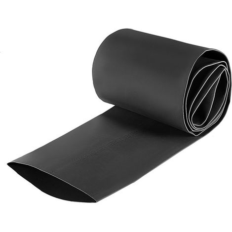 Gaine thermorétractable SOURCING MAP 70mm Diamètre 113mm Largeur Plat 2:1 Rapport Manchon Câble Tube Rétractable 1m Noir (1/5)