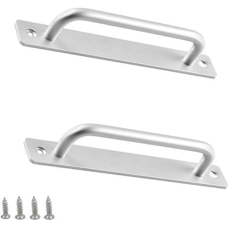 2 Türgriffe, Schiebetürgriffe, Schranktürgriffe aus Aluminiumlegierung, Möbelgriffe mit Schrauben, Dekoration für Schranktüren, Silber 1 (1/4)