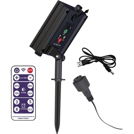 Boîtier Solaire Pour Batterie - Contrôle À Distance - Sortie 24 V - Pour Guirlandes Led - 1 Pièce (1/5)