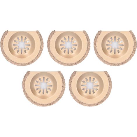 5 Stück Oszillierende Sägeblätter, Halbkreis, 64 mm, Multitool-Blatt, Hartmetall für Holz und Kunststoff