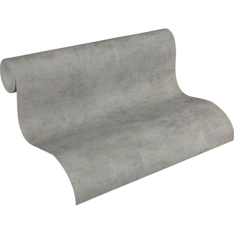 Papier peint intissé gris effet béton idéal salon  Tapisserie moderne grise effet béton  Papiers peints gris modernes pour chambre (1/5)