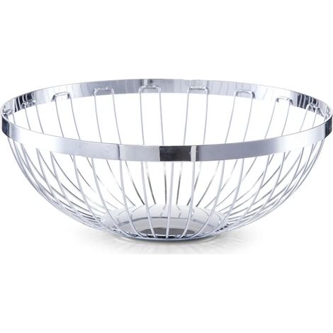 Corbeille à fruits Zeller, ronde, en métal chromé Ø26,5 x 9,5 (1/4)