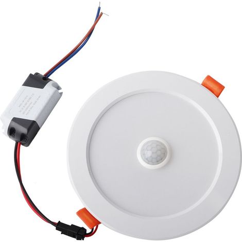 12W AC85‑265V LED Plafonnier Encastrable avec Détecteur de Mouvement pour Intérieur Maison (Blanc Chaud 3000K) (1/5)