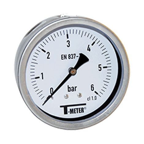 Manomètre boitier inox à bain de glycérine AXIAL Mâle 1/2" (15/21) - Ø100 - Pression 0 / 2.5 bar - Sferaco