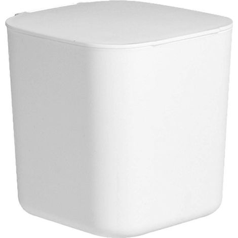 Mini poubelle de bureau, petite poubelle de cuisine-12.5X12X11.5CM-White