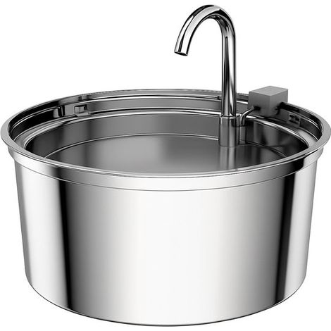 Fontaine à eau 3,2 L – Inox – Abreuvoir pour chat – Distributeur d'eau – Nettoyage facile (1/5)