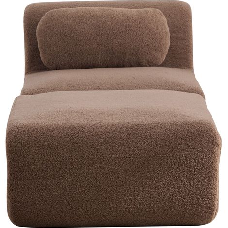 Canapé Droit Modulaire - 2 Places - Sans Installation - Chenille - Compressé - Structure Stable - 79 x 177 x 71 cm - Moderne - Camel (1/5)