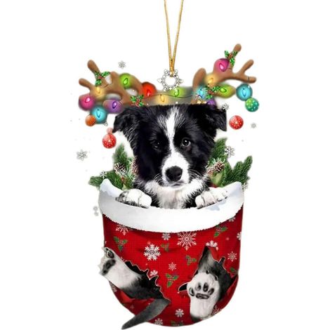 Hundefiguren, festlicher Weihnachtsbaumschmuck, Acryl-Hundeanhänger, Weihnachtsbaumdekoration für festliche Anlässe (1/5)