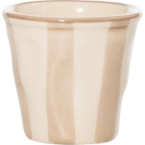 Zafferano Set 6 Petits Verres à Rayures Lido en Céramique Artisanale Sable, Faits Main à Civita Castellana, Italie, Style Unique et Elégant