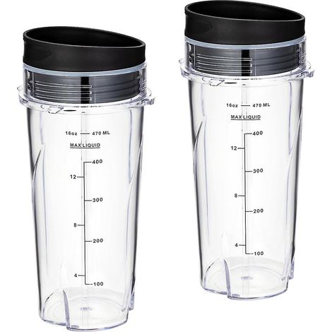 JANMIR-Gobelet de recharge de 473 ml (16 oz) pour mélangeur QB3001SS, lot de 2 (1/5)