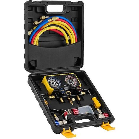 Kit de manomètres pour climatisation automobile, compatible avec les fluides frigorigènes R134a, R12, R22 et R502. (1/5)
