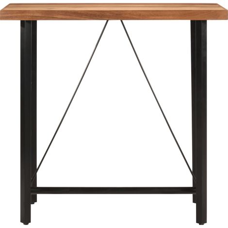 Table de bar 110x55x107 cm bois massif d'acacia et fer (1/5)