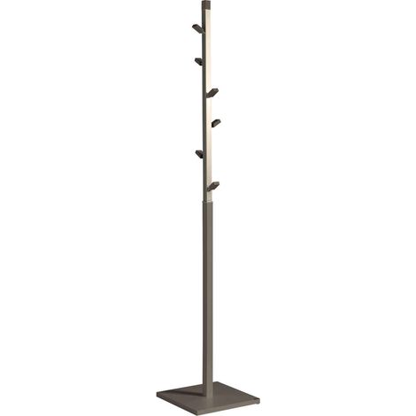 Perchero moderno mod. 428  herrajes en cromo satinado lacado moka, 180 cm(alto)34 cm(ancho)34 cm(largo) (1/2)