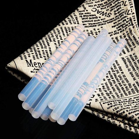 Retail 12-pack transparent hot melt glue sticks for curtains, valances, and accessories - large size hot melt glue (1/5)