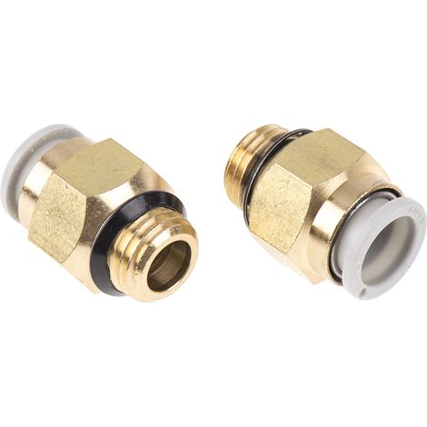 Adaptateur droit fileté SMC KQ2 vers Enfichable 10 mm Uni 1/4 mâle