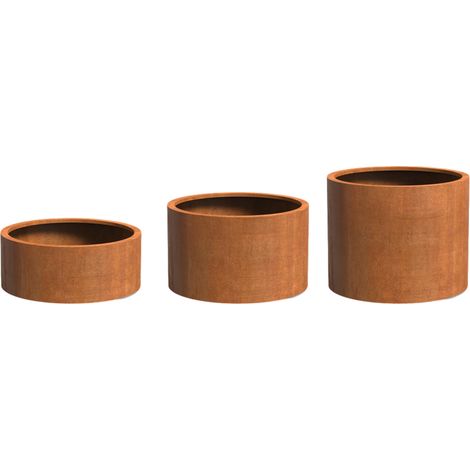 Adezz Circum mit Rollen Pflanzgefäß aus Corten-Stahl Pflanzkübel Blumentopf