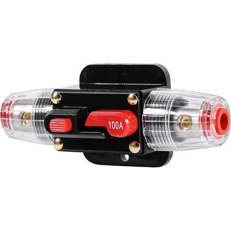 Disjoncteur, 50Amp -100Amp Disjoncteur Réinitialiser Porte-Fusible Voiture Bateau Porte-Fusible Étanche 12-24 V Nouveau(100A) disjoncteur 24v disjoncteur 24v (1/5)