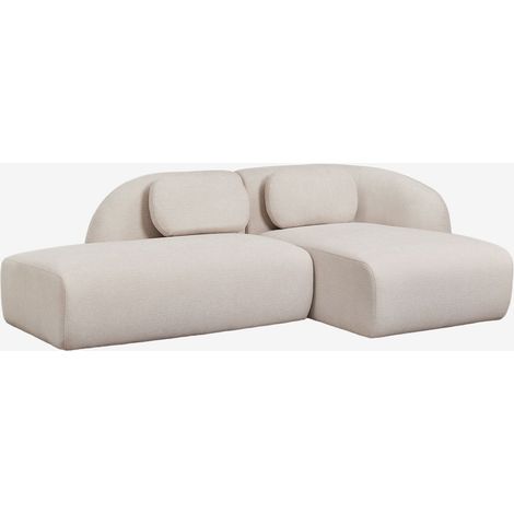 Sofá modular chaise longue derecho de 2 piezas con diván izquierdo en chenilla Coquette SKLUM        (1/5)