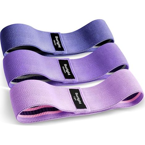 Bande Elastique Musculation en Tissu, Bande Elastique Fitness 3 Niveaux de Force, Elastique Sport pour Le Yoga/Pilates/Fitness/Squats/Pont fessiers (1/5)