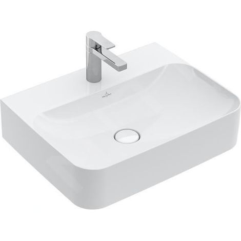 Villeroy & Boch Finion - Vasque avec trop-plein dissimulé, 600x470 mm, avec CeramicPlus, blanc alpin 416864R1 (1/5)