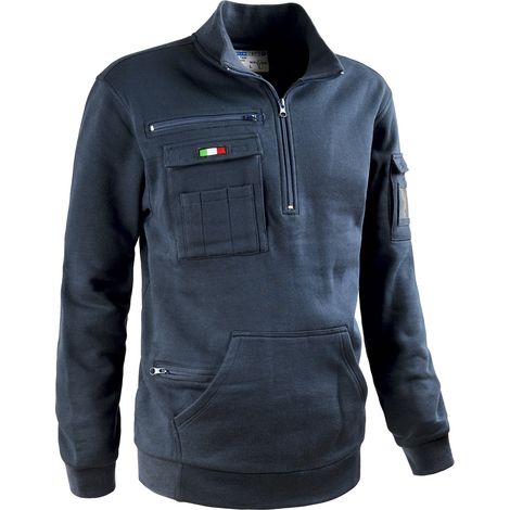 FELPA MEZZA ZIP TANK BLU NAVY