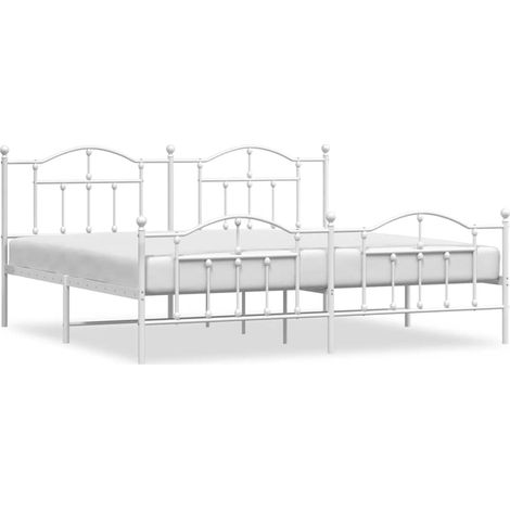 Maison Exclusive - Cadre de lit métal sans matelas et pied de lit blanc 200x200 cm (1/5)