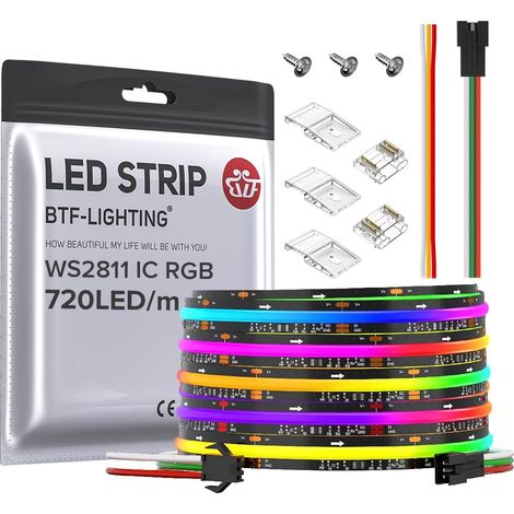Bande LED COB RGB flexible, ruban sans points décoration intérieure moderne (1/5)