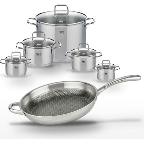Lot Poêle 32 cm Elo Relief Evolution & 5 Faitouts Elo Citrin (1/5)