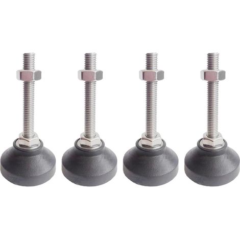 Pieds de nivellement pour Meubles, 4 pcs M6 Pieds de réglage de la Hauteur pour Tables, chaises, canapés, établis, commodes, bancs, armoires(D30M6L50) (1/5)