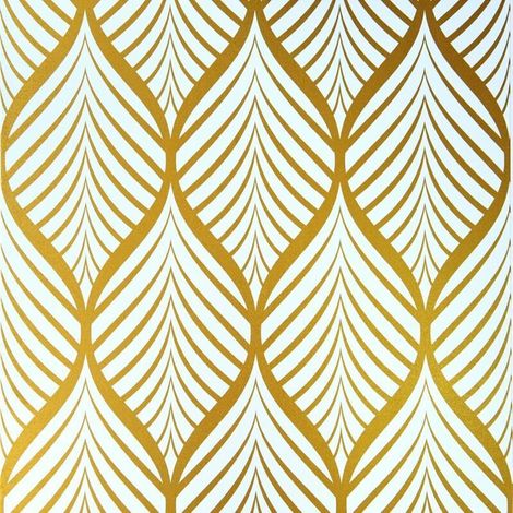 Papier Peint à Motif Géométrique Jaune et Blanc Minimaliste Moderne Film Vinyle Auto-Adhésif Imperméable pour Salle de Bain Salon Chambre à Coucher de Cuisine 44,5x600cm (1/5)